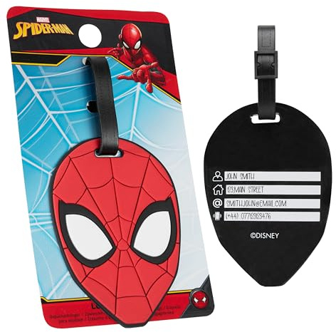 Marvel Kofferanhänger für Flugreisen & Kreuzfahrten, Luggage Tag mit Adresse & Name - Reise Zubehör (Rot Spiderman)