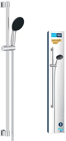 GROHE Vitalio Start 110 - Conjunto de barra de ducha (teleducha, barra de ducha 900 mm, flexo de ducha 1.750 mm, 2 tipos de chorro, duradero), redondo, cromo, 26955001