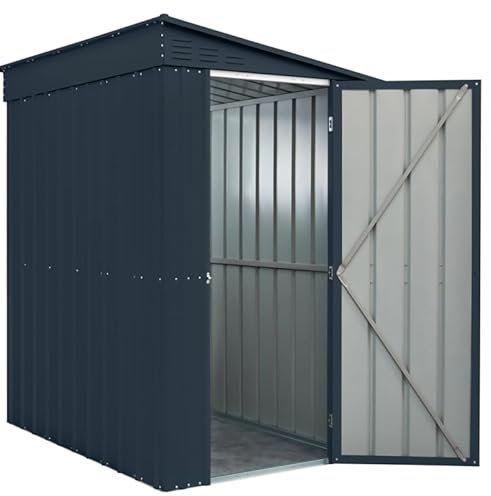 Gruppo Maruccia - Casetta Porta Attrezzi da Giardino - Armadio in Lamiera Brevettata - Box Ripostiglio da Giardino, Legnaia - Porta Battente - Ingombro 124x180 cm