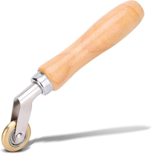 TICFOX Messing Andrückrolle Andrückwalze, Handdruck Andrückwalze, 6,9 Zoll Schweißen Handheld Roller Wasserdichte Membrane Material Ecknaht Messing Pressrad für thermoplastische PVC Spulen