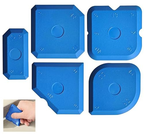 5Pcs Sealant Tools Caulking Kit,Grout Smoothing Finishing Sealing Tool Silicone Sealant Applicator for Precise and Clean Sealing, Multi-Angle Complete Set for Bathroom Kitchen Floo