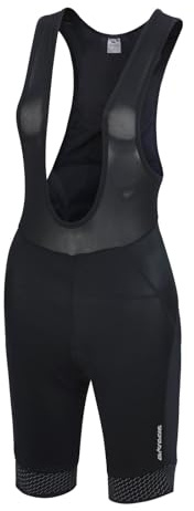 Airtracks Pantalón corto de ciclismo para mujer Pro Line con tirantes – Pantalones de ciclismo – 3D Coolmax acolchado – Transpirable – Protección UV – Secado rápido, Negro , S - Damen