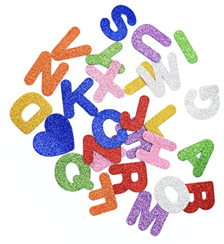 WHAMVOX 100stücke Eva-Glitzer-kreativ-Alphabet-Aufkleber Pädagogische Dekorative Buchstabenaufkleber Für Früherziehung Kindergarten