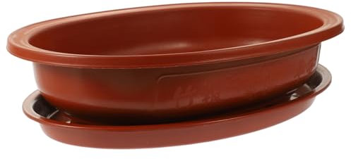Sosoport Vaso Da Fiori Per Bonsai Da Giardino Vasi Ovali in Plastica Vasi Per Bonsai
