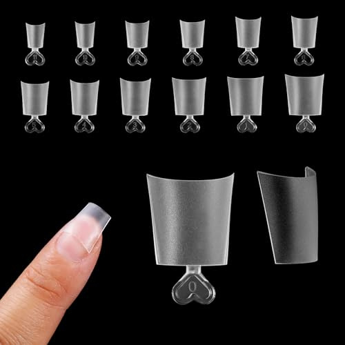 240 Pieces Short Coffin French Nail Tips, False Nails 12 Size Half Cover Matte Fake Nail Art Tips Artificial Coffin French Nails Extension for Art Manicure