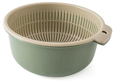 KICHOUSE Abtropfkorb Aus Netzloch-design Doppellagiger Korb Für Obst Und Gemüse Multifunktionaler Reinigungsfilter Waschsieb Aufbewahrungskorb Geeignet Zum Filtern Und Abtropfen
