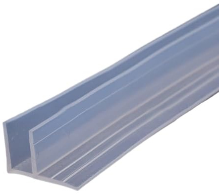 Daaxing Tira de sellado de puerta de ducha de 2 m, en forma de F, para mampara de ducha de baño, repuesto para vidrio de grosor de 6 mm (1 unidad)
