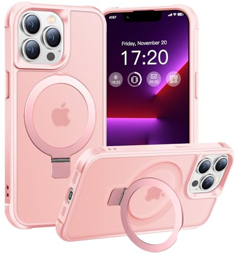BENTIACC Hülle für iPhone 13 Pro mit Magnet Ständer, Pink