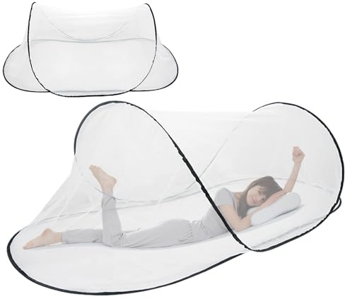 Pop-Up-Moskitonetz 200 x 80 x 56 cm, faltbares tragbares Campingzelt, Bett-Moskitonetz, Insektenschutz für Reisen im Freien, schneller Aufbau, bequemes leichtes Bett-Moskitonetzs