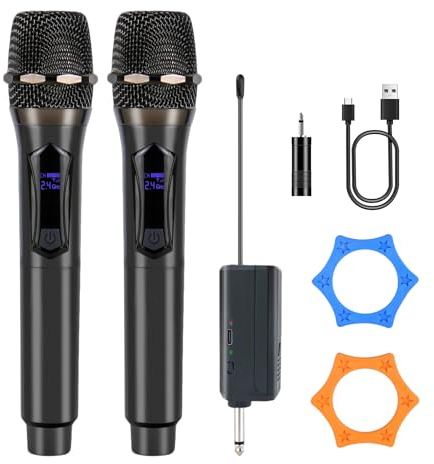 Wireless Karaoke Microphone dynamic Mic Up160ft range handheld plug-and-play design rechargeable Compatible with karaoke machines and PA systems Ideal for party、church Singing and other scenarios