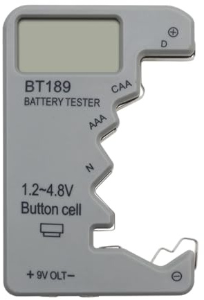 Ahuuen Probador De Baterías | Comprobador De Pilas Doméstico | Con Pantalla LED De Alta Precisión Para RC, Reloj, Audífono Y Hogar