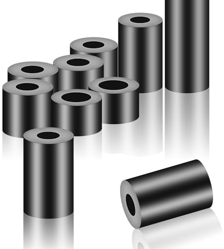 HAISHANG 50 Piezas Arandelas Espaciadoras Redondas M6, Arandelas de Plástico y Goma ABS 11x18 mm, Separadores de Goma Aislamiento Negro para Tornillos M6