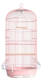 guiling-1986 Gabbia per Uccelli Gabbia for Uccelli in Metallo a Doppio Strato in Stile Europeo, con Telaio Estraibile, Facile da smontare, for Appendere pappagalli e storni Gabbia Voliera(Pink)