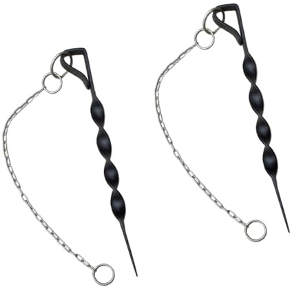 2pcs Rinforzato Ferro Terra Ancoraggi Picchi Di Fissaggio Per Catene Pioggia Punta Elicoidale Palo Sistemi di Stabilizzazione Giardino Ancore Elicoidale A Terra Per Catene Pioggia