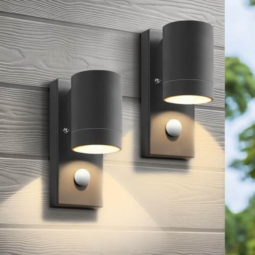 HomeyHoney Aussenlampe mit Bewegungsmelder, Down-Strahler Außenlampe GU10