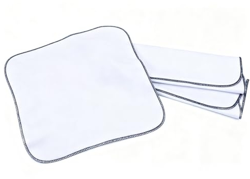 DIFLAX Panno Polissage, 3 Stück, 100% Panno Cotone, 35x35cm, Cuoio Liso, Panno Cuoio, Für Professionelle Cura Scarpe, Praktisches Set Lucidatura Scarpe, Bianco