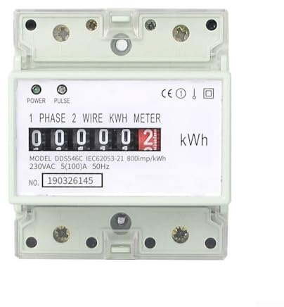 babominimer Wattmètre numérique 230 V 5 (100) A monophasé avec indicateur d'impulsion et installation sur rail DIN pour l'électricité industrielle