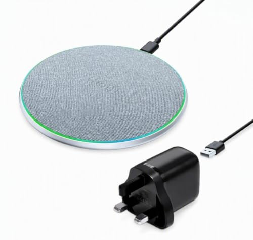 Fast Wireless Charging Pad & Plug 20W USB-C Fast Charge Plug, Qi Compatible Charger Pad, Charging Station for iPhone, Samsung, USB-C Power Adapter Included.