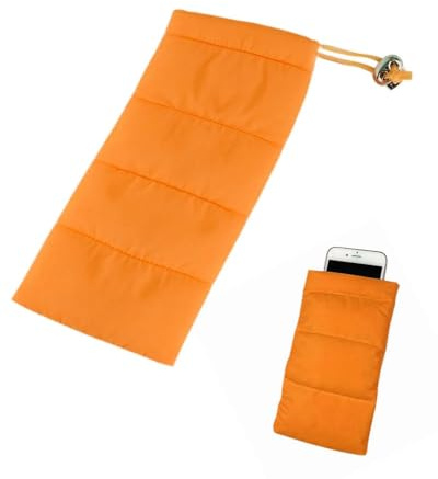 HUVZOR Funda térmica para teléfono móvil, universal, funda de plumón, regalos para smartphones, teléfono móvil de invierno, para iPhone 14, 13, 12Plus X, Samsung Galaxy (naranja)
