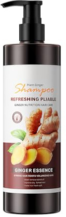 Hinapan Champú de Jengibre 500ml, Champú para el Crecimiento del Cabello, Fortalece las Raíces y Densifica el Cabello, Voluminoso y Reforzado