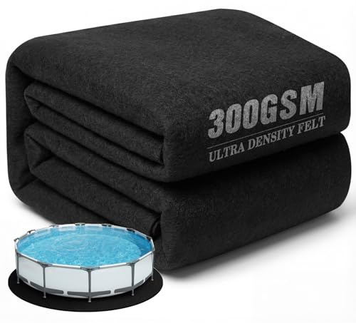 UIRWAY Poolunterlage Rund 319cm, [2026 Neu Pool Pad 300 g/m² Thicker] Vorgeschnittene Pool Bodenmatte, Bodenplane für oberirdische Schwimmbecken, Bodenschutzplane Auskleidung, Schwimmbecken Unterlage