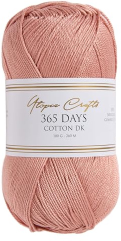 Utopia Crafts 365 Days Mercerised Combed Cotton DK Yarn 100g (Blush Nude)
