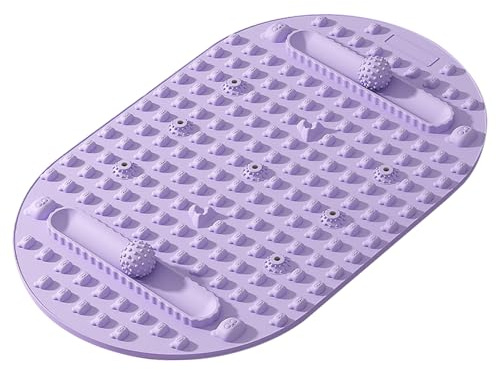 Fotmassagematta, akupressurmatta med reflexologiknoder – extra tjock halkfri silikondyna för yoga, inomhus