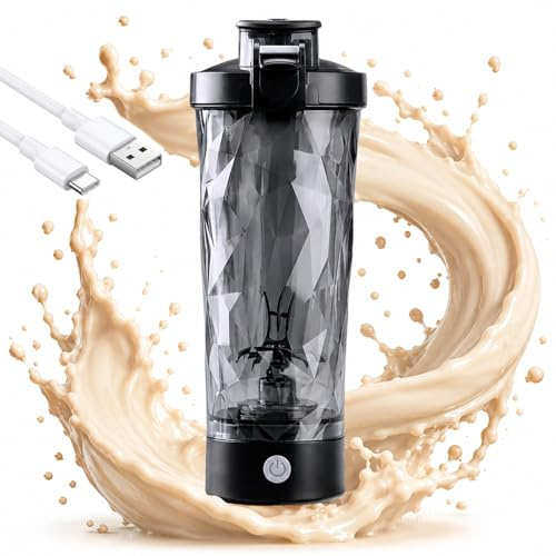 Shaker Protéine, Shaker Électrique 700ml/24oz, Mélangeur Rechargeable, Moteur 7500 Tr/Min, Charge Rapide Type-C, Anti-Fuites & sans BPA, Bec Verseur Pop-Up sans Contact