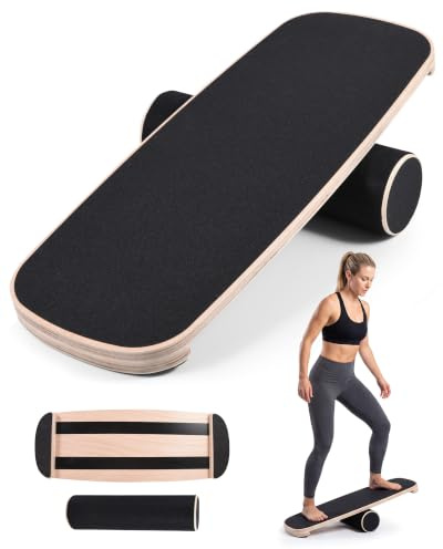 yflingjie Balance Board for Adults, Surf Trainer with Wooden Roller