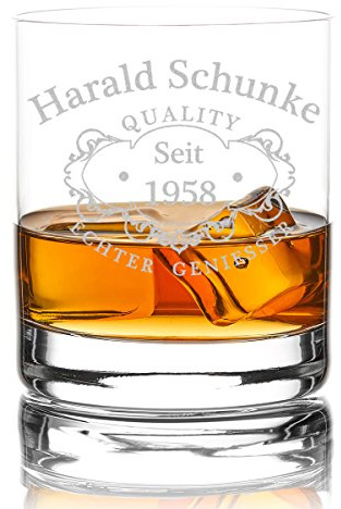 polar-effekt Whiskyglas Personalisiert 320 ml Trink-Glas für Whiskey, Rum und Scotch - Geschenk-Idee für Männer - Motiv-Gravur Quality Whisky