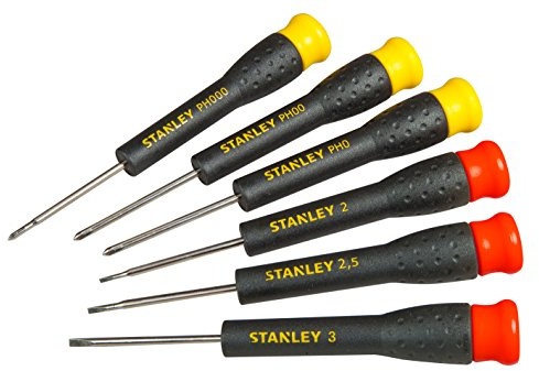 STANLEY Stht0-62632 Set De 6 Tournevis Fabriqué En France - Lame En Acier Chromé - Grande Résistance - Poignée Ergonomique - Normes NF-E, Din Et Iso
