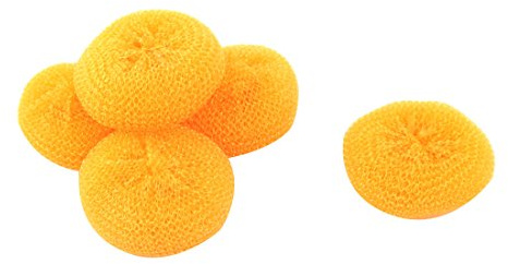 sourcingmap 5 Stk Startseite Kunststoff runde Platte Reinigung Unterholzber Masche Topfreiniger Werkzeug Orange