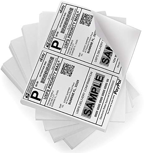 FungLam Shipping Labels with Self Adhesive, for Laser & Inkjet Printers, 8.5 x 5.5 Inches, White, Pack of 1000 Labels
