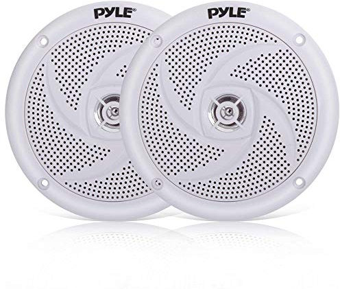 Pyle Altoparlanti Marini, Casse Audio 10 Centimetri, Speaker a 2 Vie Impermeabili e Resistenti alle Intemperie con Potenza di 100 Watt e Design Sottile, 1 Paio, Bianco