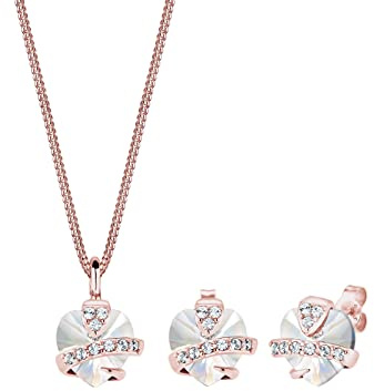 Elli Damen Schmuckset Herz Motiv Edel mit Kristalle