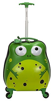 Rockland Jr. Kids' My First Hardside Spinner Luggage, Expandable, Frog, Carry-On 19-Inch