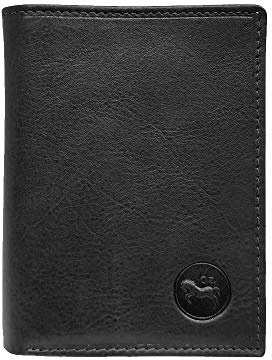 LOLUNA Petit Classique Portefeuille Homme en Cuir Protection RFID Blocage - idée Cadeau Noël, fête, Anniversaire (Noir Petit)