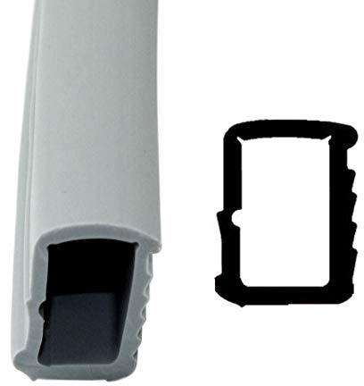 SN-TEC Universal Stahlzargendichtung, Türdichtung SNZ 1110, Breite: 10mm, Höhe: 16mm zum einstecken, Farbauswahl: Weiß/Grau (30 Meter, Grau)