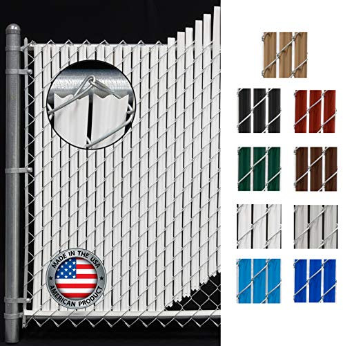 White Wave Slat (9 Colors Available) Single Wall Bottom Locking Privacy Slat for a 6 ft high Chain Link Fence (Slat Length 68.5, White)
