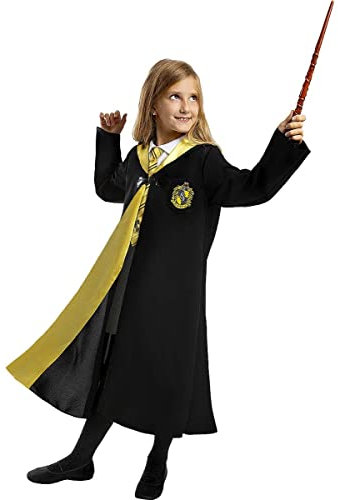 Funidelia Costume Ufficiale Tassorosso Harry Potter per bambino e bambina, Include: Tunica con stemma stampato, Taglia 10-12 anni - Tenuta per bambini per feste, Carnevale e Halloween