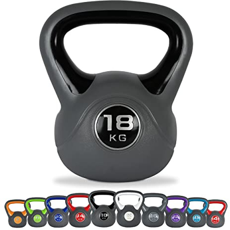 MSPORTS Kettlebell 2 – 20 kg inkl. Übungsposter Kugelhantel
