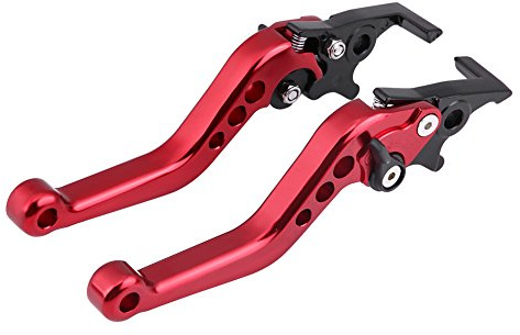 Akozon Moped Kupplungshebel Und Bremshebel Motorradbremshebel, 1 Paar Universal CNC Motorrad Modifizierter Doppelscheibenbremsgriff Scheibenbremshebel Passend Für Motorradroller (Rot)