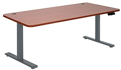 Mendler Schreibtisch HWC-D40, Computertisch, elektrisch höhenverstellbar 160x80cm 53kg MVG - Natur, anthrazit-grau