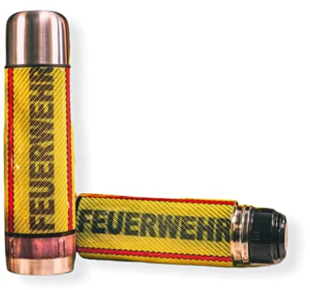 Roter Hahn 112 Isolierflasche/Thermokanne 750ml Neon Yellow, Trageschlaufe, für Kaltes und Heißes, Thermoflasche