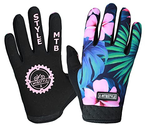 XMTBSTYLE - Guantes Ciclismo Hombre - Ropa Ciclismo Hombre - Guantes MTB Hombre - Guantes Bicleta Montaña - Guantes Tacticos - Guantes Enduro - Guantes Bici Hombre - Mujer - Flores L