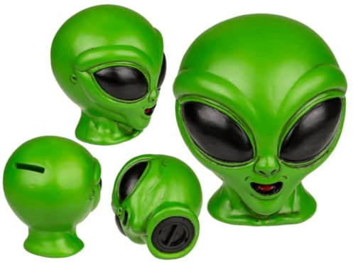 Hucha Alíen de Polietileno con Suave Cuerpo. Hucha Cerdito Original Forma de Alíen, Infantiles con tapón. Hucha Ligera y Resistente.