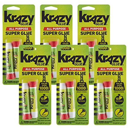 Krazy Glue All Purpose Instant Superglue, 2 g, (6 x 2 Packs)
