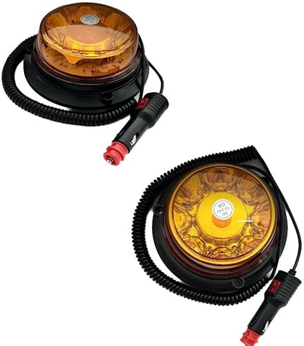 Matel Service LED Rundumleuchte 4 Blitzmuster 12V 24V ECE R65 R10 E9 Magnet f. PKW LKW Traktor Magnet 2 Stücke set