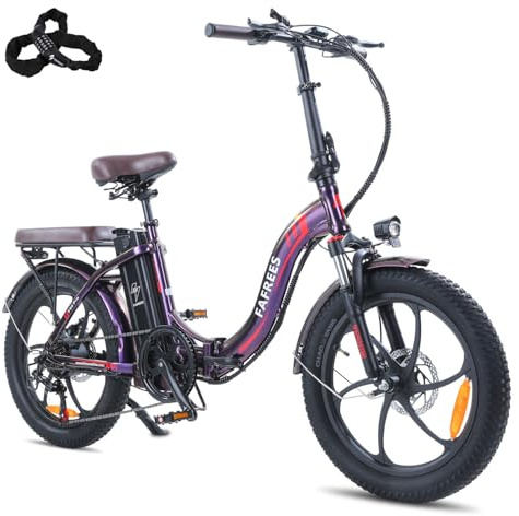 Fafrees Electric Bike, 20 Folding Electric Bikes for Adults, 36V 18Ah/648Wh Removable Battery Ebike 120-150KM Mileage Pedal Assist MTB, 3.0 Fat Tire Electric Bike for Man Women, F20 Pro Purple