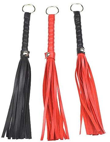 JIHUOO 3 Pcs PU Leather Horse Back Riding Crops Horse Jump Crops Long Horse Whips Equestrian Crops Bedroom Play Toys for Adults
